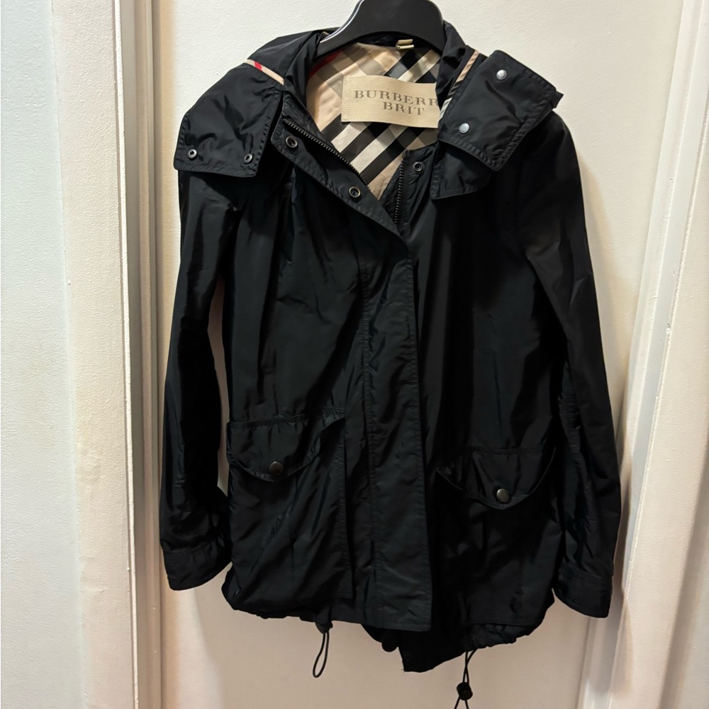 Burberry. wind breaker. jacket with hoodie.